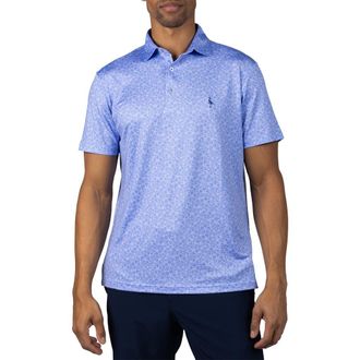 Tailorbyrd Floral Performance Polo in Blue at Nordstrom Rack, Size Xxx-Large