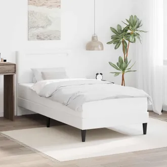 vidaXL Vidaxl Struttura Del Letto Con Testiera Bianco 100 X 200 Cm Similpelle