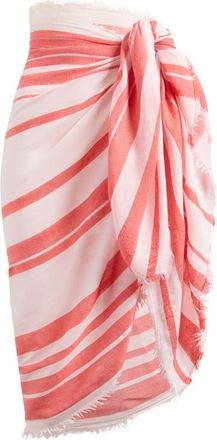 Nordstrom Sheer Stripe Pareo Wrap in Pink- Red at Nordstrom