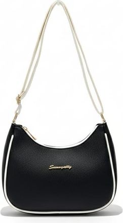 Generic Stylish Minimalist Crossbody Bag, Trendy Casual Design, Zipper Closure, Black