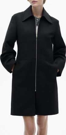 Mango Straight Cut Coat in Black at Nordstrom Rack, Size X-Small