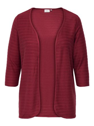 Only Carmakoma Strickjacke ONLY CARMAKOMA CARTENNA 3/4 CARDIGAN JRS, Damen, Gr. M, rot (ruby wine), Strick, Obermaterial: 70% Polyester, 30% Viskose, unifarben, V-Au