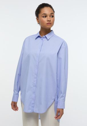 Eterna Hemdbluse ETERNA OVERSIZE FIT, Damen, Gr. 42, blau (hellblau), 100% cotton, normal, Blusen Hemdbluse