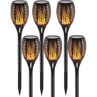 OEM 12 Luces Solares Led, 54 Cm, Decoraci&oacute;n De Jard&iacute;n Exterior Con Luz Parpadeante, Paquete De 6