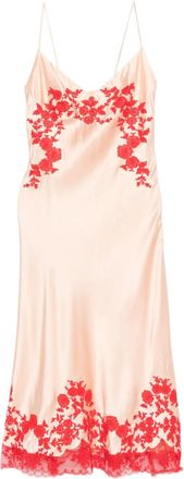 Ermanno Scervino Midi-jurk met geborduurde bloemen - Beige