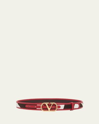 Valentino Garavani VLogo Signature Calf Hair Leather Belt