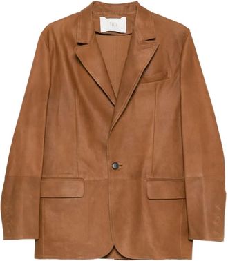 Tela Brown Golde Tailored Structured Polyester Jacket