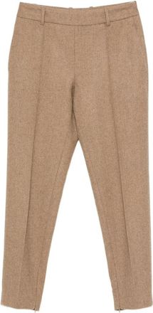 Ermanno Scervino Geklede Broek - Dames - Straight fit broeken - Bruin - S - Wol - Broeken
