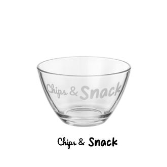 KASANOVA Coppetta vetro scritta Chips e Snack 680 ml