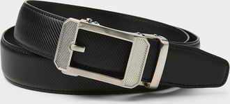 Le 31 Mens Textured automatic-buckle belt