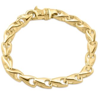 Pompeii3 Mens Rounded Seed 14k Gold (53gram) or Platinum (86gram) 8mm Link Bracelet 8.5