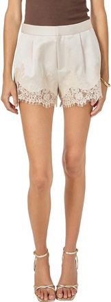 endless rose Lace Trimmed Satin Shorts in Champagne at Nordstrom, Size X-Small
