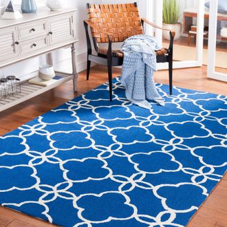 Safavieh Four Seasons Hand Made Area Rug, Navy / Ivory Contemporary Style Non-Shedding