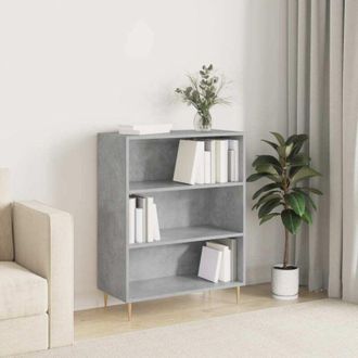 vidaXL Bookcase Concrete Grey 69.5x32.5x90 cm Engineered Wood Vidaxl
