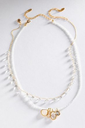 Anthropologie Crystal Necklaces, Set of 2
