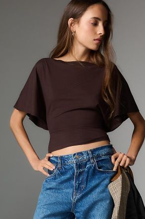 Reformation Avery Knit Flutter Sleeve Top