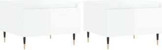 vidaXL Vidaxl - Coffee Tables 2 pcs High Gloss White 50x46x35 cm Engineered Wood