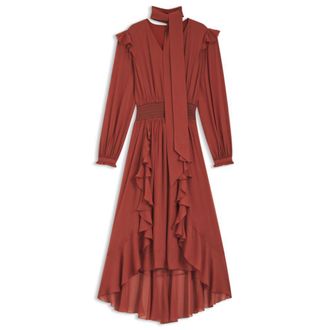 BOSS Crepe-georgette dress with detachable scarf