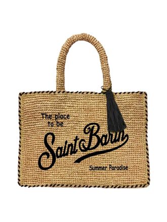 MC2 Saint Barth Vanity border raffia shoulder bag