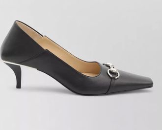 Gucci vittoria leather cone heel pumps
