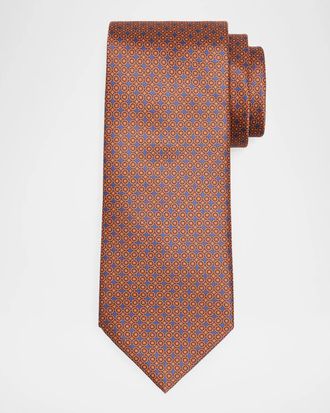 Stefano Ricci Men & apos;s Diamond and Circle Silk Tie