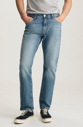 Mavi Zach Straight Leg Jeans in Mid Brushed Classic at Nordstrom, Size 33 X 34