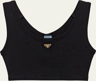 Prada Jersey Cropped Tank Top