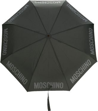 Moschino logo-print compact umbrella - unisex - Polyester - One Size - Grey
