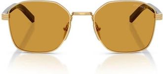 Prada 51mm Square Sunglasses in Gold /Dark Honey at Nordstrom