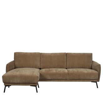 Dutchbone Sof&aacute; esquinero izquierdo de 3 plazas en tejido suave camel