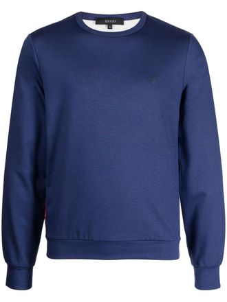 Gucci logo-patch stripe-print jumper - Blue