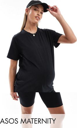 Mama Licious Mamalicious Maternity t-shirt and short set in black