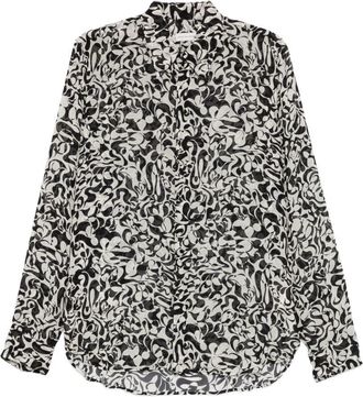 Dries Van Noten Abstract Graphic Print Long-Sleeve Shirt