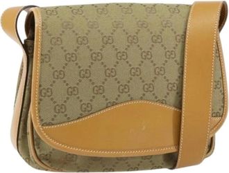 Gucci Pre-owned Cross Body Bags, female, Beige, Size: ONE SIZE Pre-owned Canvas Crossbody Bag