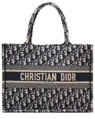 Dior Blue Canvas Oblique Medium Book Tote (Authentic Pre-Loved)
