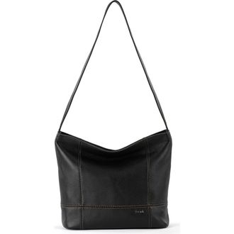 The Sak Leather Hobo Bag in Black/Black at Nordstrom Rack