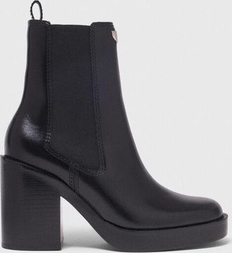 Maje Heeled Leather Chelsea Boots - Black - Maje