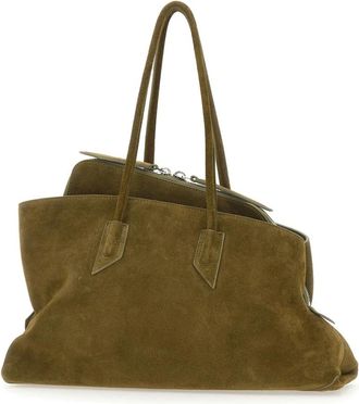 The Attico La Passeggiata Medium - Dames - Shoppers - Groen - ONE Size - Su&egrave;de - Tassen