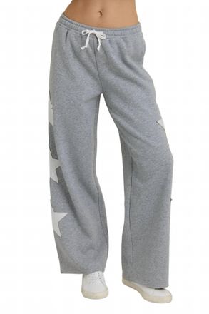 Vintage Havana Terry Crew Neck Star Pants In Grey
