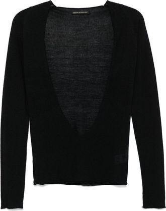 Yohji Yamamoto Top in maglia fine anni 2010 - Nero