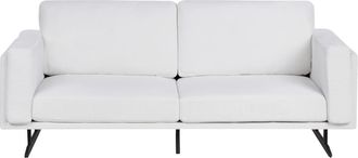 Beliani Sof&aacute; de 3 plazas 3 personas de tejido blanco