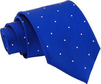 DQT Men Pin Dot Formal Casual Business Office Party Classic Skinny Neck Tie - Royal Blue, Skinny 5cm Tie