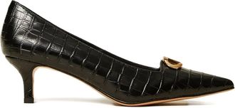 Twin-Set 50 mm Oval-T pumps met krokodillen-reliëf - Zwart