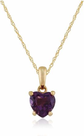 Gemondo Classic Heart Amethyst Pendant in 9ct Yellow Gold