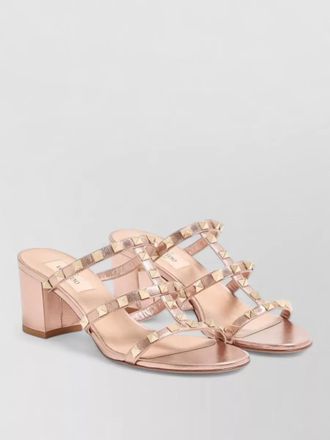 Valentino Garavani rockstud leather sandals block heel