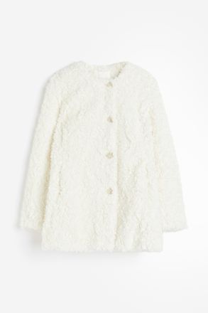 H&M Jacke aus Teddyfleece - Cremefarben