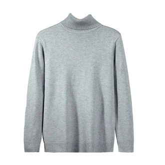 Generic Mens Slim Fit Pullovers Classic High Neck Long Sleeve Sweater Office Work Solid Sweaters 7 XL