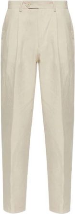 Eleventy Slim-fit Broek - Heren - Slim Fit Broeken - Beige - M - Leer - Broeken