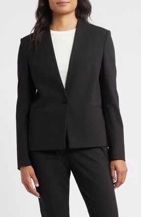 BOSS Jemma One-Button Blazer in Black at Nordstrom Rack, Size 12