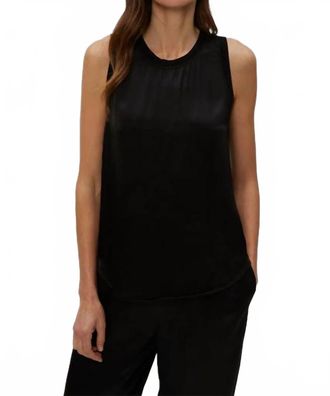 Michael Stars Shay Satin Binding Tank In Blackk